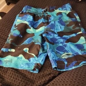 Old Navy Kids Swim Trunks - Blue and Black Camo
